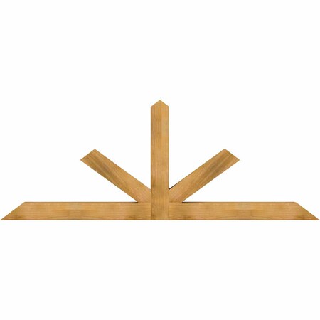 Ekena Millwork Saratoga Rough Sawn Timber Gable Bracket, Western Red Cedar, 108"W x 40"H x 6"D x 6"F, 9/12 Pitch GBW108X40X0606SAR00RWR
